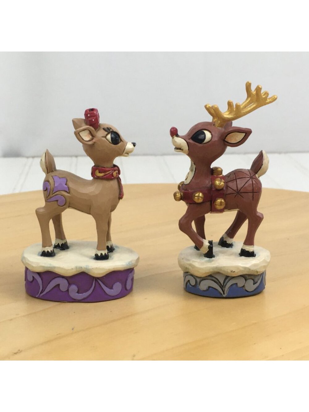 Jim Shore Rudolph and Clarice Individual Reindeer Figurines 2014 3.5" & 3"